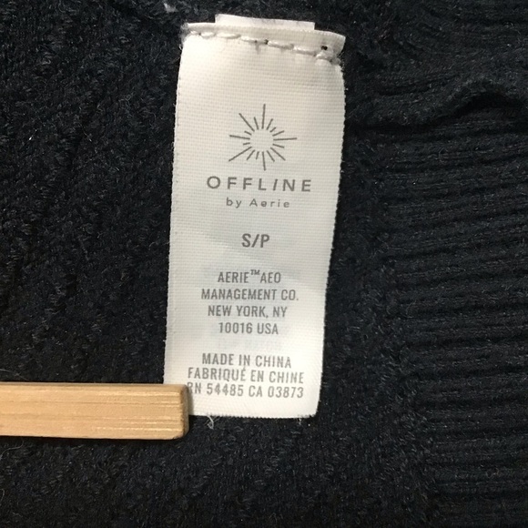 Aerie Offline Oversized Black Ribbed Pullover Size Small. - Picture 8 of 9